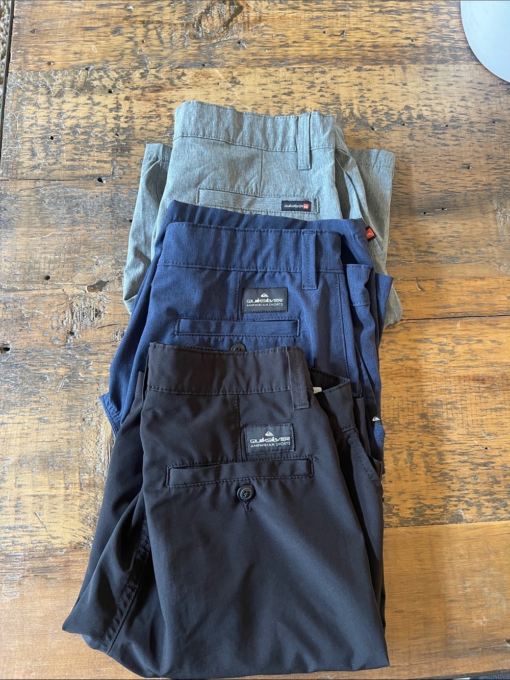Quiksilver Kids Shorts adjustable, waistband Trio — Gray, Blue, Black